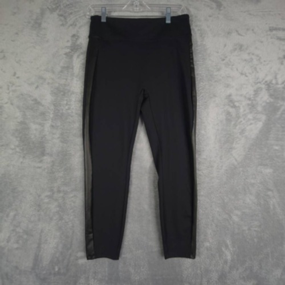G By Giuliana Pants Womens Lounge Black Stretch Side Stripe Petites Large New